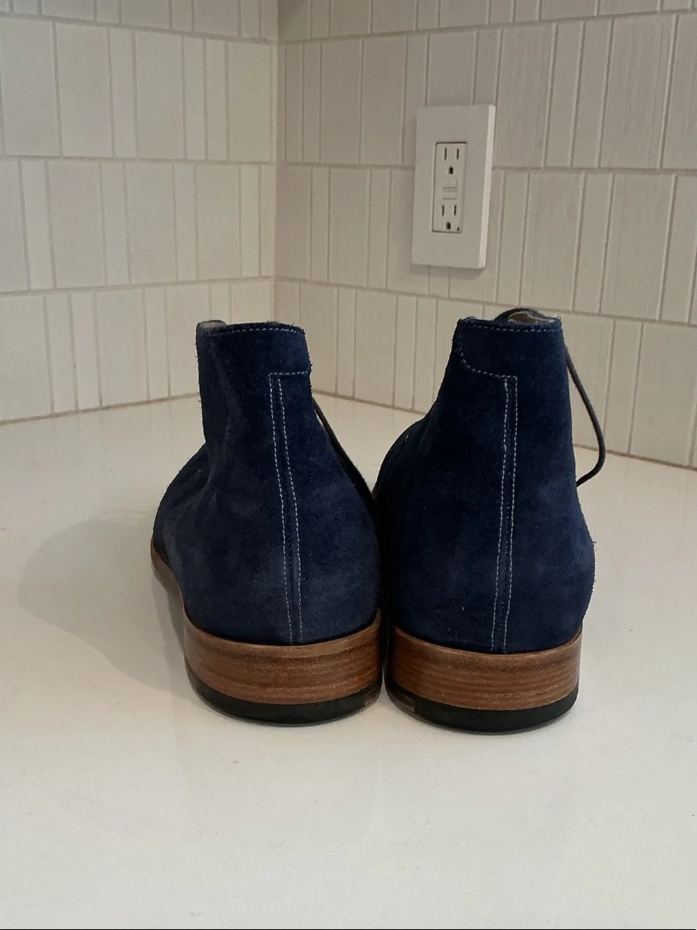 Barker UK Navy Suede Lace-Up Chukka Boots